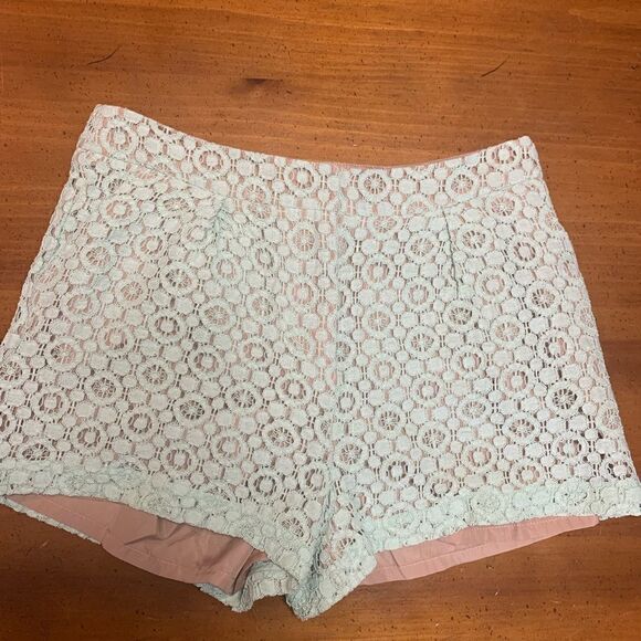 Victoria Beckham Mint Green Eyelet Shorts size 4 - Picture 6 of 10